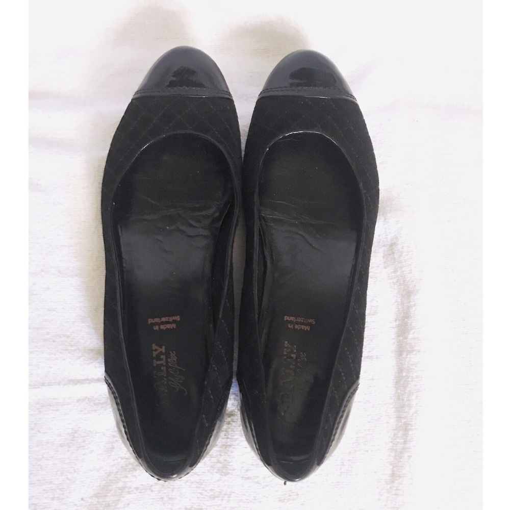 Bally Switzerland Leather Ballet Flats Black 7-7.5